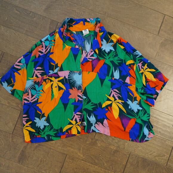 Lucy and Yak Top Womens 2XL‎ Button up in Paradisia Print - Picture 2 of 5